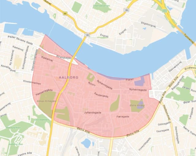 Miljøzone kort for Aalborg