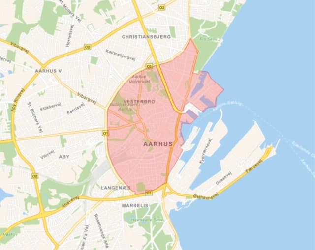Miljøzone kort for Aarhus